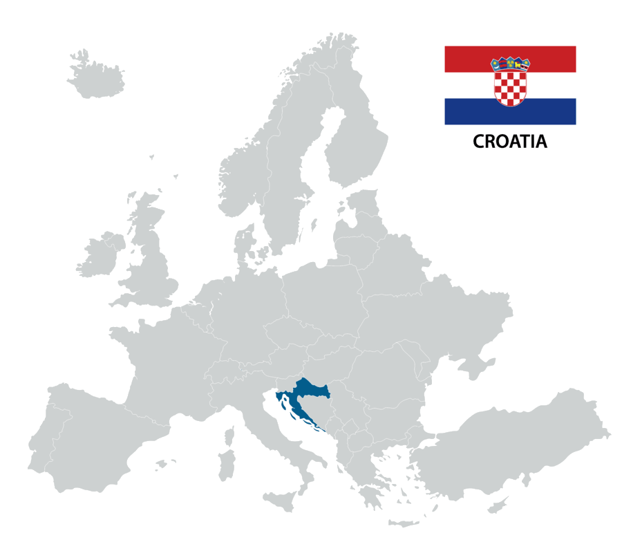 Umístění Chorvatska v Evropě
